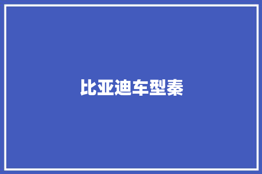比亚迪车型秦