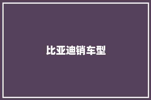 比亚迪销车型