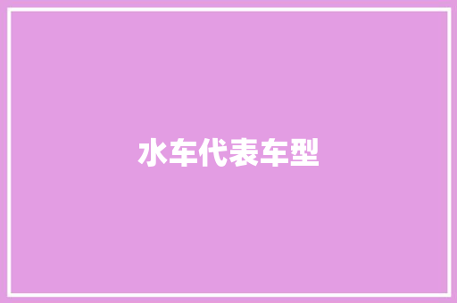 水车代表车型