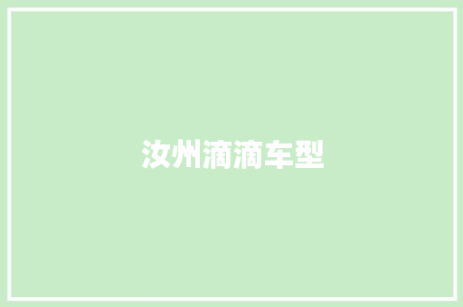 汝州滴滴车型