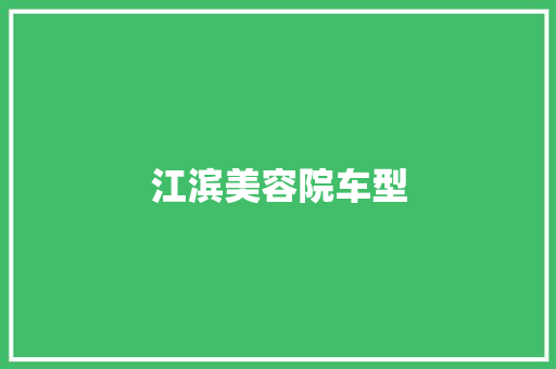 江滨美容院车型
