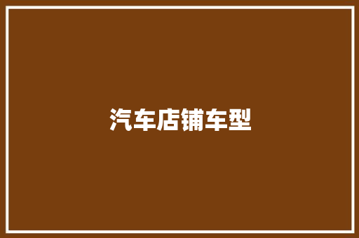 汽车店铺车型