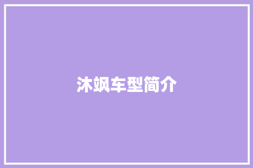 沐飒车型简介