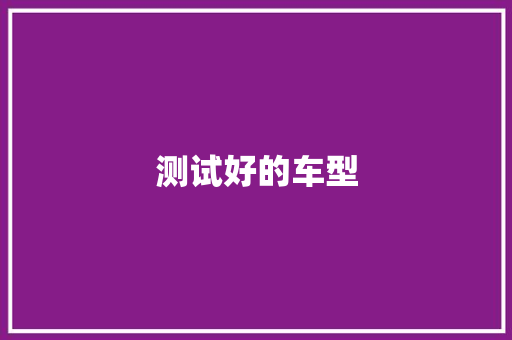 测试好的车型