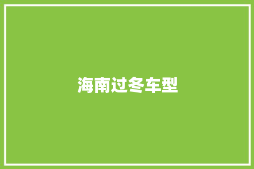 海南过冬车型