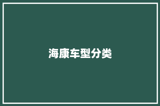 海康车型分类