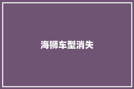 海狮车型消失