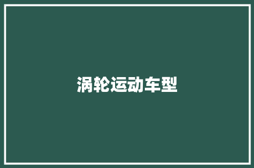涡轮运动车型