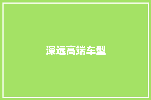 深远高端车型