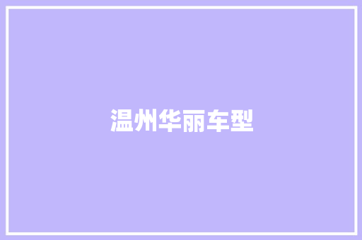温州华丽车型