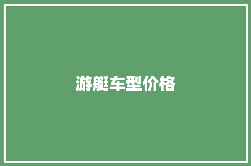 游艇车型价格