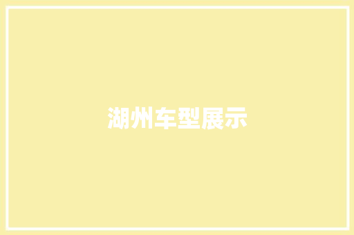 湖州车型展示