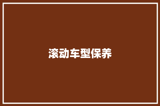 滚动车型保养
