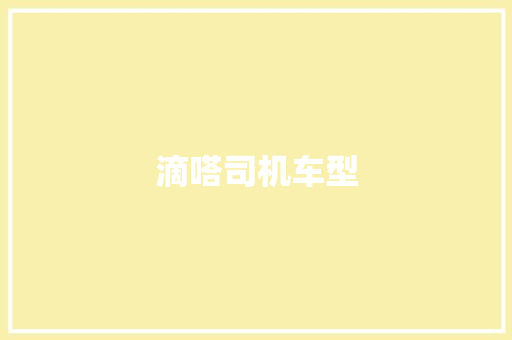 滴嗒司机车型