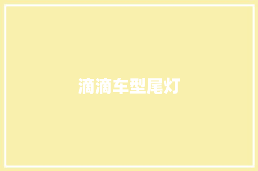 滴滴车型尾灯