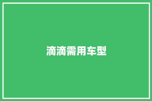 滴滴需用车型