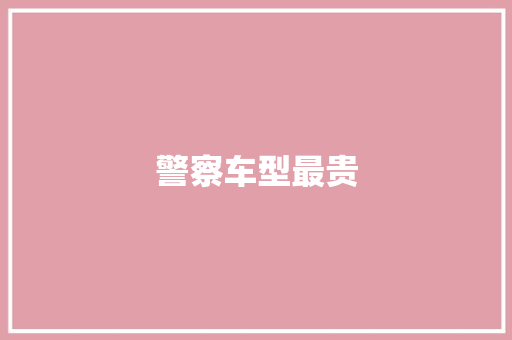 警察车型最贵