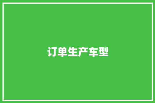订单生产车型