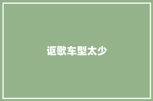 讴歌车型太少