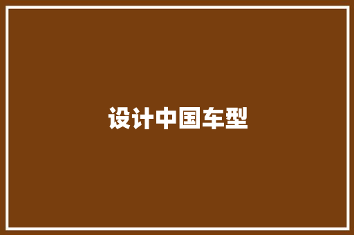 设计中国车型
