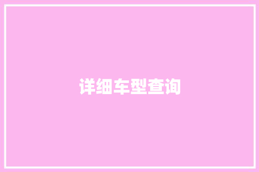 详细车型查询