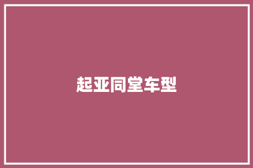 起亚同堂车型