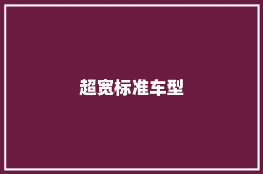 超宽标准车型