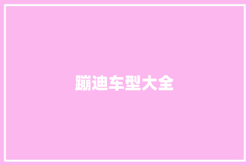 蹦迪车型大全