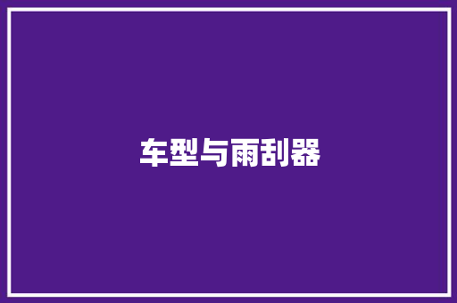 车型与雨刮器