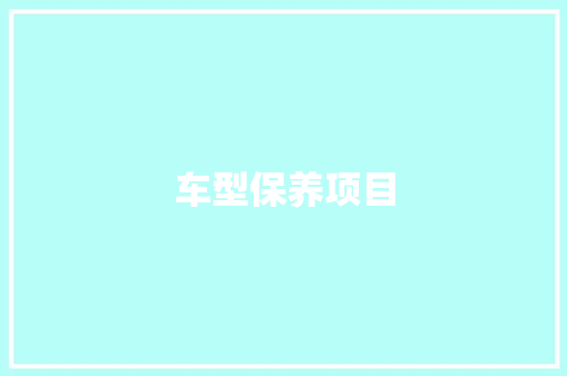 车型保养项目