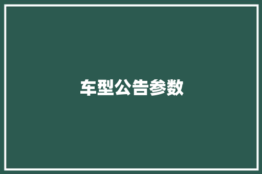 车型公告参数