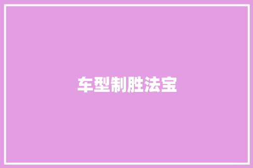 车型制胜法宝