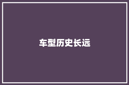 车型历史长远