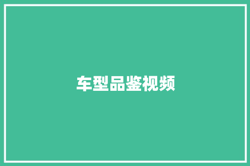 车型品鉴视频