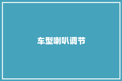 车型喇叭调节