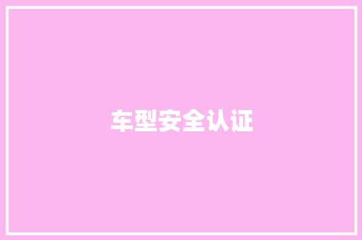 车型安全认证