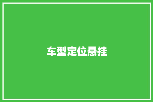 车型定位悬挂