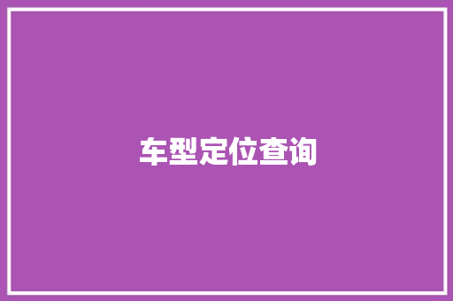 车型定位查询