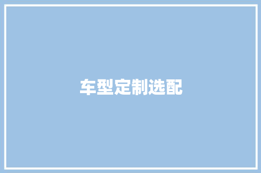 车型定制选配
