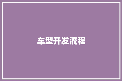 车型开发流程