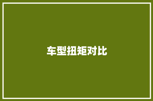 车型扭矩对比 汽车配件