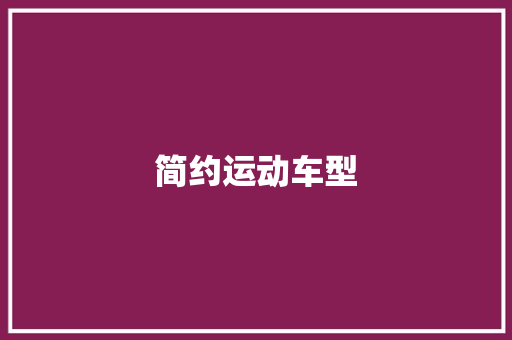 简约运动车型