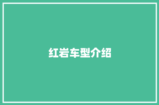 红岩车型介绍