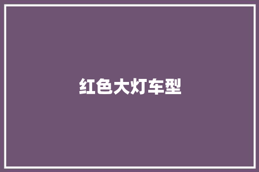红色大灯车型