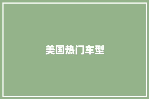 美国热门车型