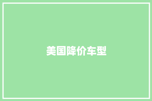 美国降价车型 汽车配件