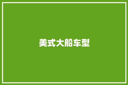 美式大船车型