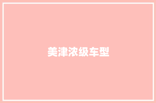 美津浓级车型
