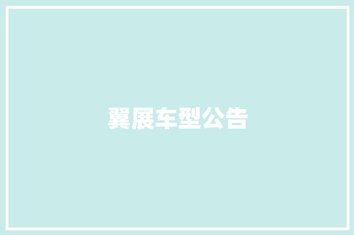 翼展车型公告