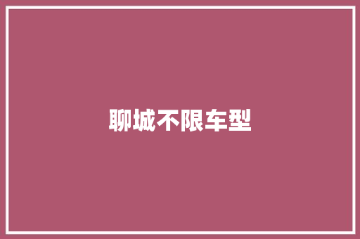 聊城不限车型
